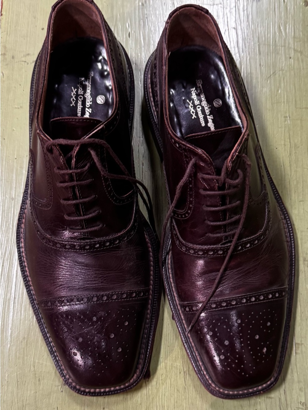 Ermenegildo Zegna brown lace up Oxfords